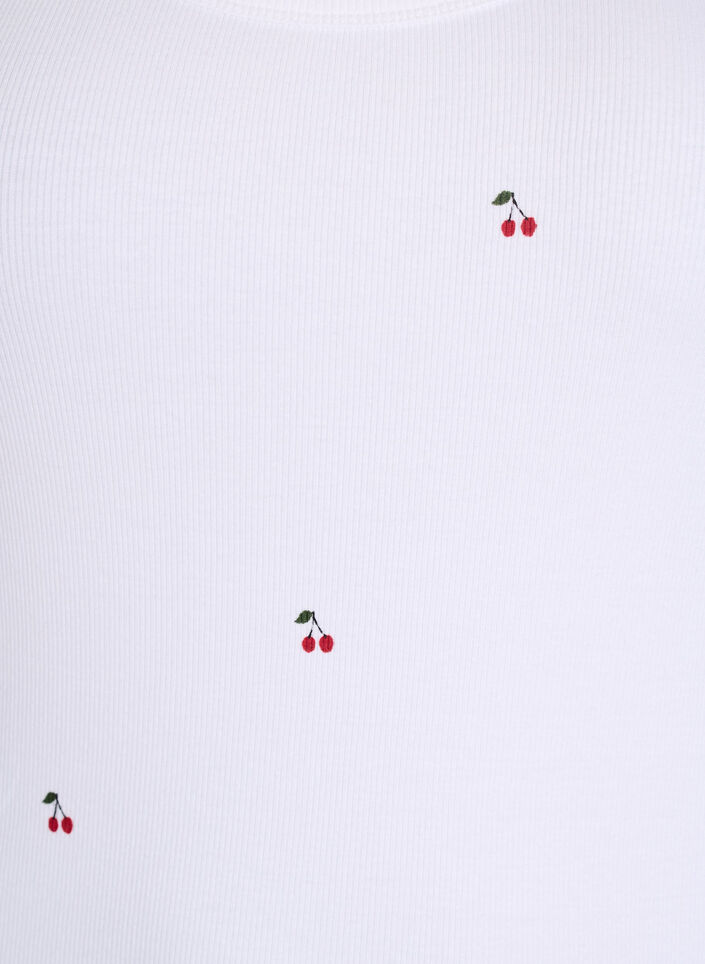Fitted top with motif, White, Packshot image number 2