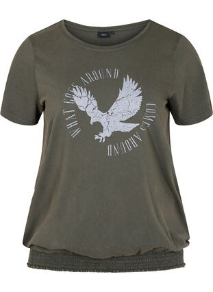 Organic cotton t-shirt with smocking, Ivy Acid Eagle AS S, Packshot image number 0