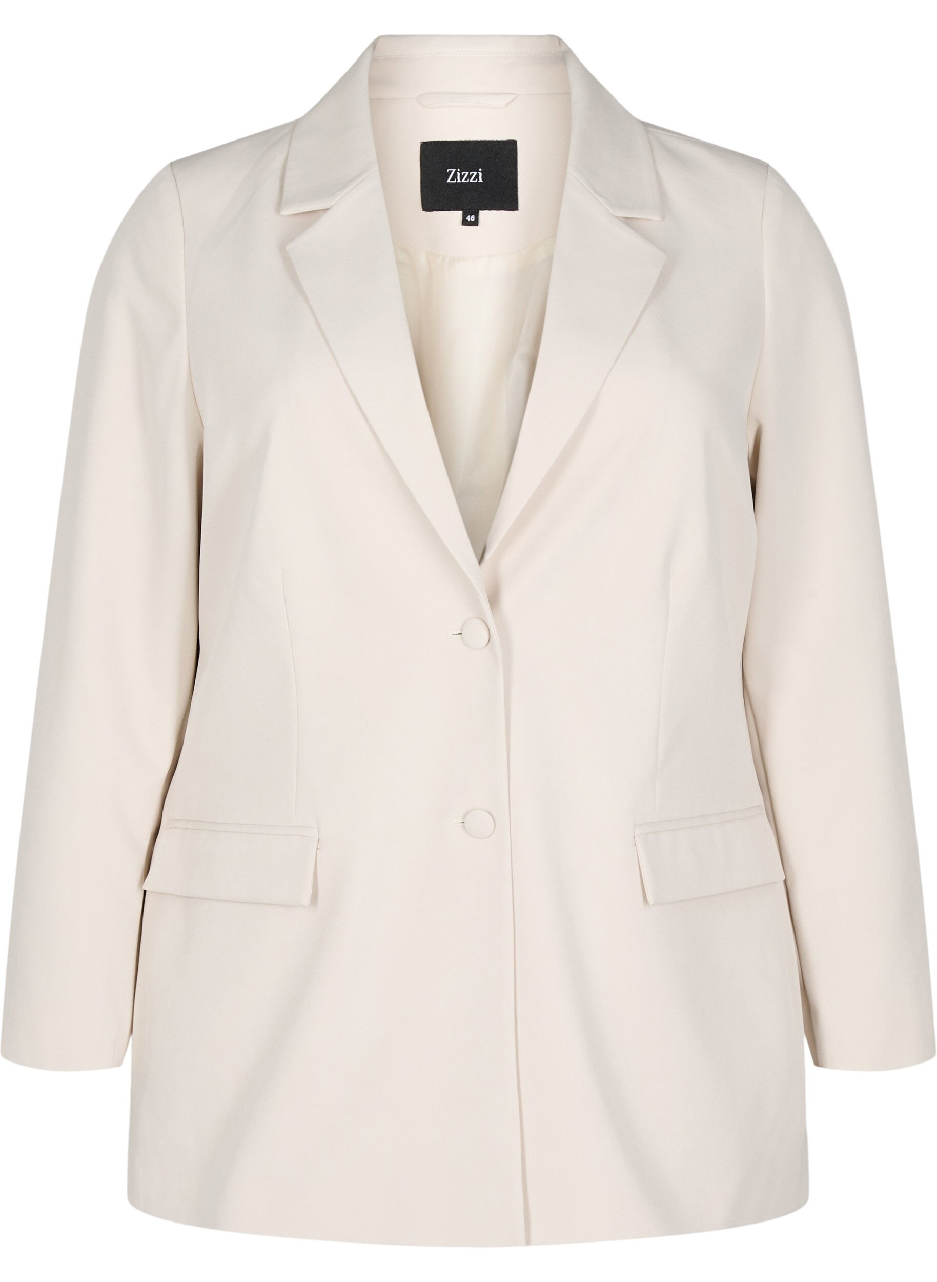 Zizzifashion Classic blazer with button closure, Beige, Packshot image number 0