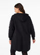 Oversize sweatshirt with print on the sleeves, Black w. Silver, Model image number 1