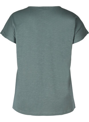 Short-sleeved cotton t-shirt with starts, Balsam Green STARS, Packshot image number 1