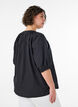 Shirt blouse with button fastening and tie-belt, Black, Model image number 2