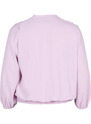 Wrap look blouse with v-neck and 3/4 sleeves, Lavender Frost, Packshot image number 1