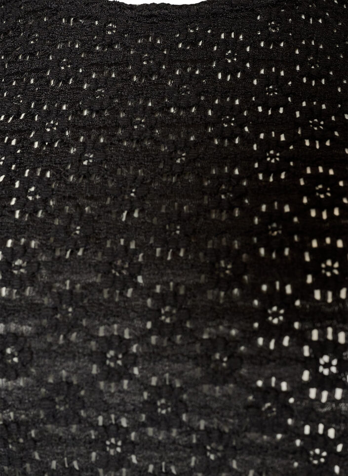 Blouse with eyelet pattern and long sleeves, Black, Packshot image number 2
