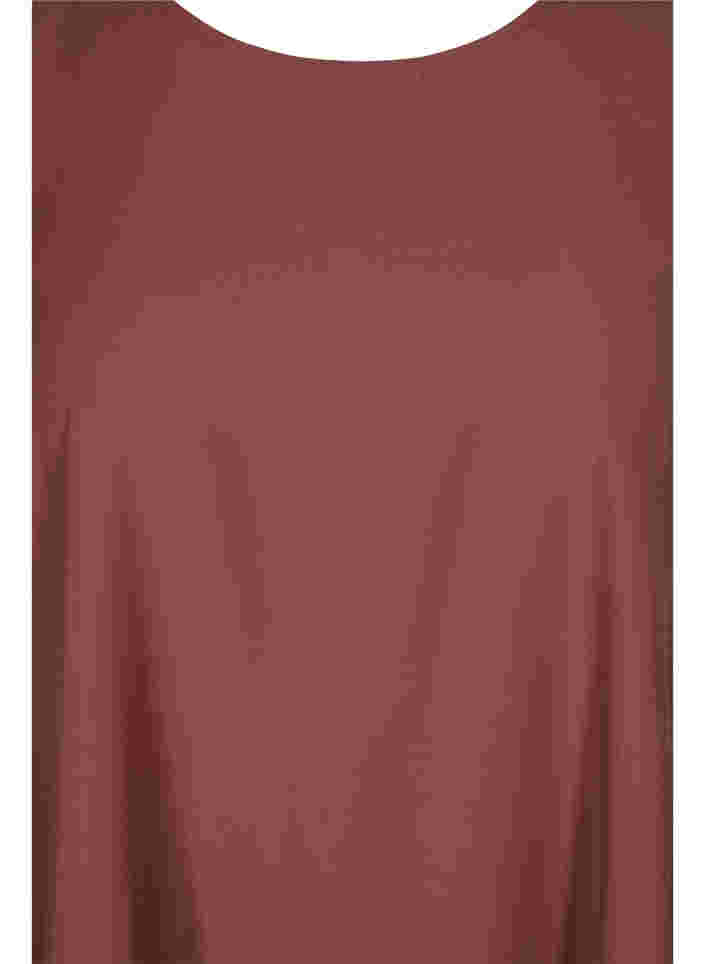 Short-sleeved A-line tunic, Mahogany, Packshot image number 2