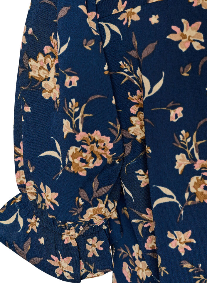 Shirt blouse with 1/2 sleeves, Blue, Packshot image number 3