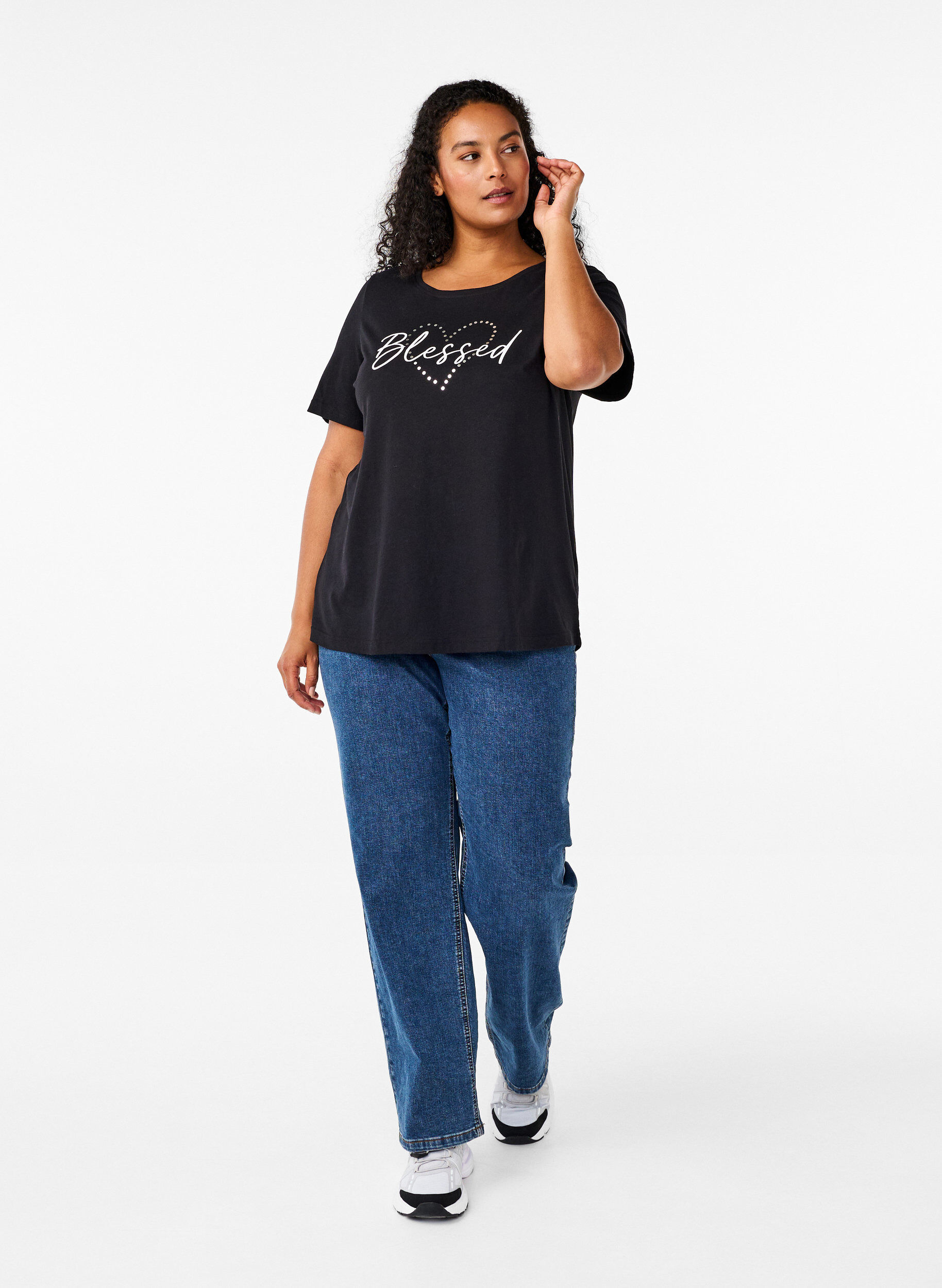 Zizzifashion FLASH - T-shirt with motif, Black, Model image number 1