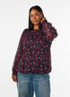 Floral chiffon blouse with sheer sleeves, Black, Model image number 0