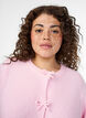 Short-sleeved knit cardigan with bows, Pink, Model image number 3