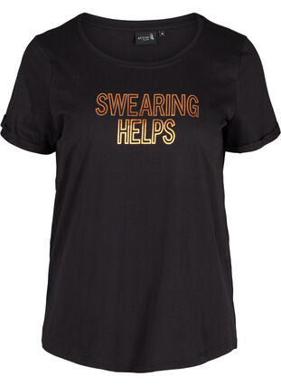 Sports t-shirt with print, Black Swearing, Packshot image number 0