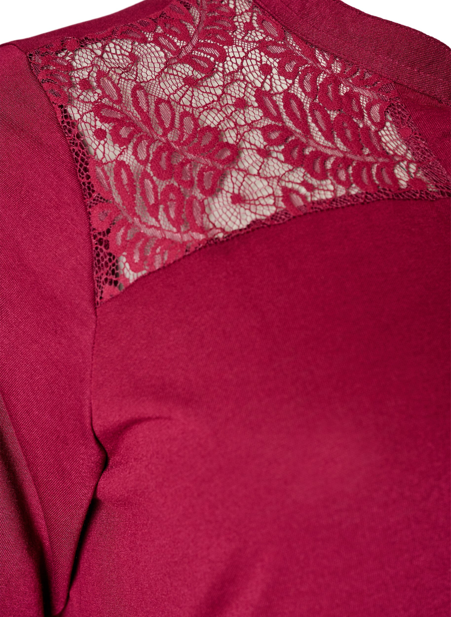 ZizzifashionJersey dress with lace details and a layered skirt, Red, Packshot image number 3