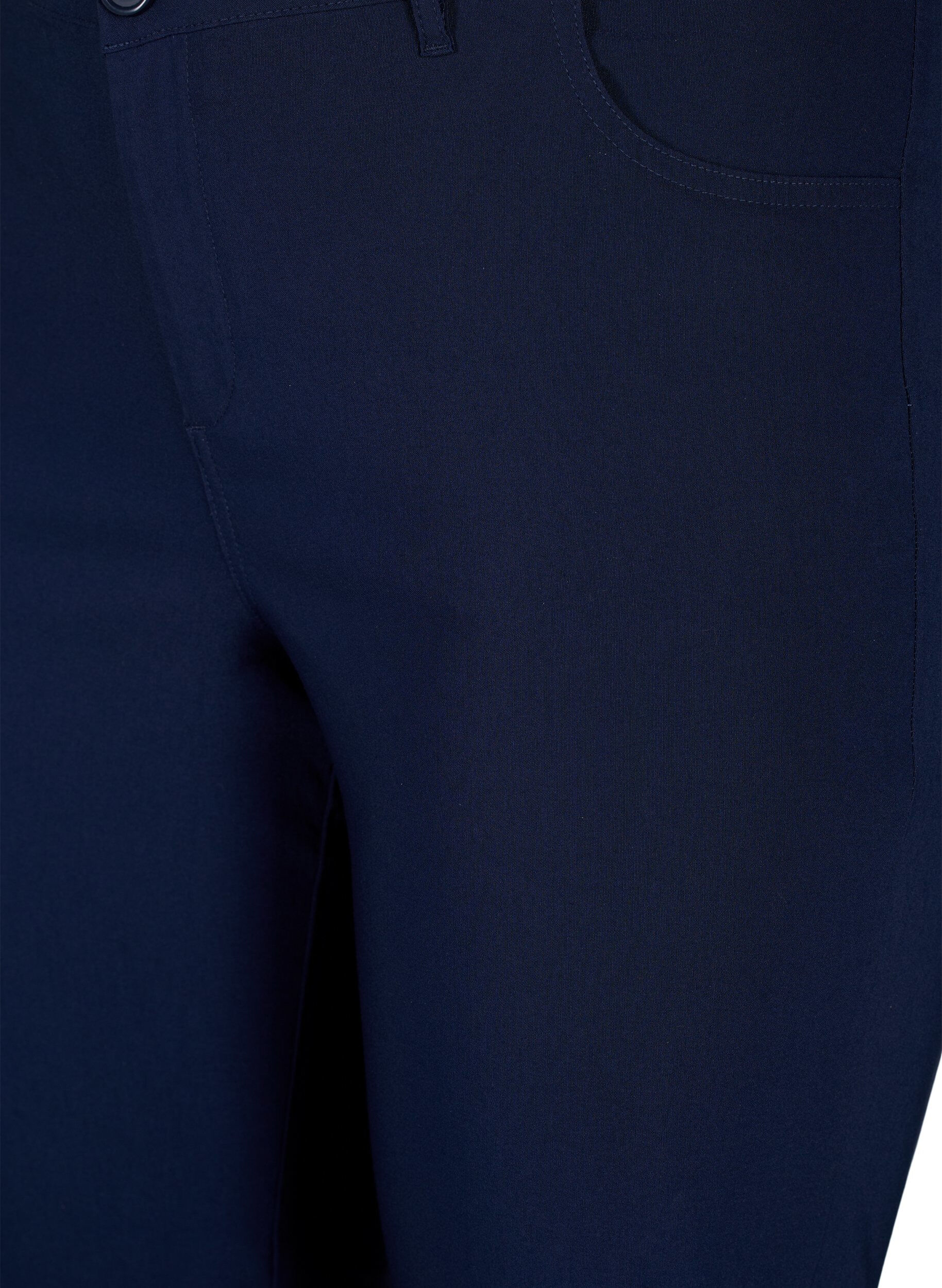 Zizzifashion Classic viscose blend trousers, Blue, Packshot image number 2