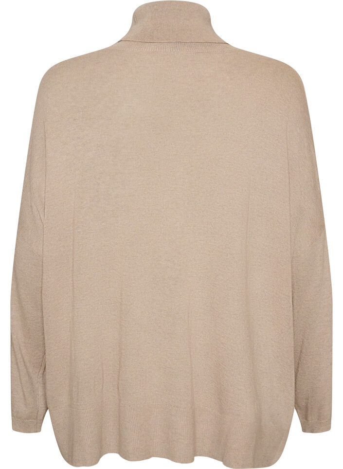 Turtleneck jumper with a loose fit, Beige, Packshot image number 1