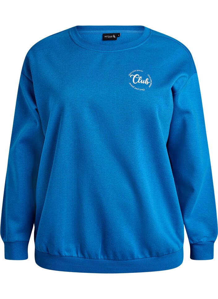 Sweatshirt with front motif, Blue, Packshot image number 0
