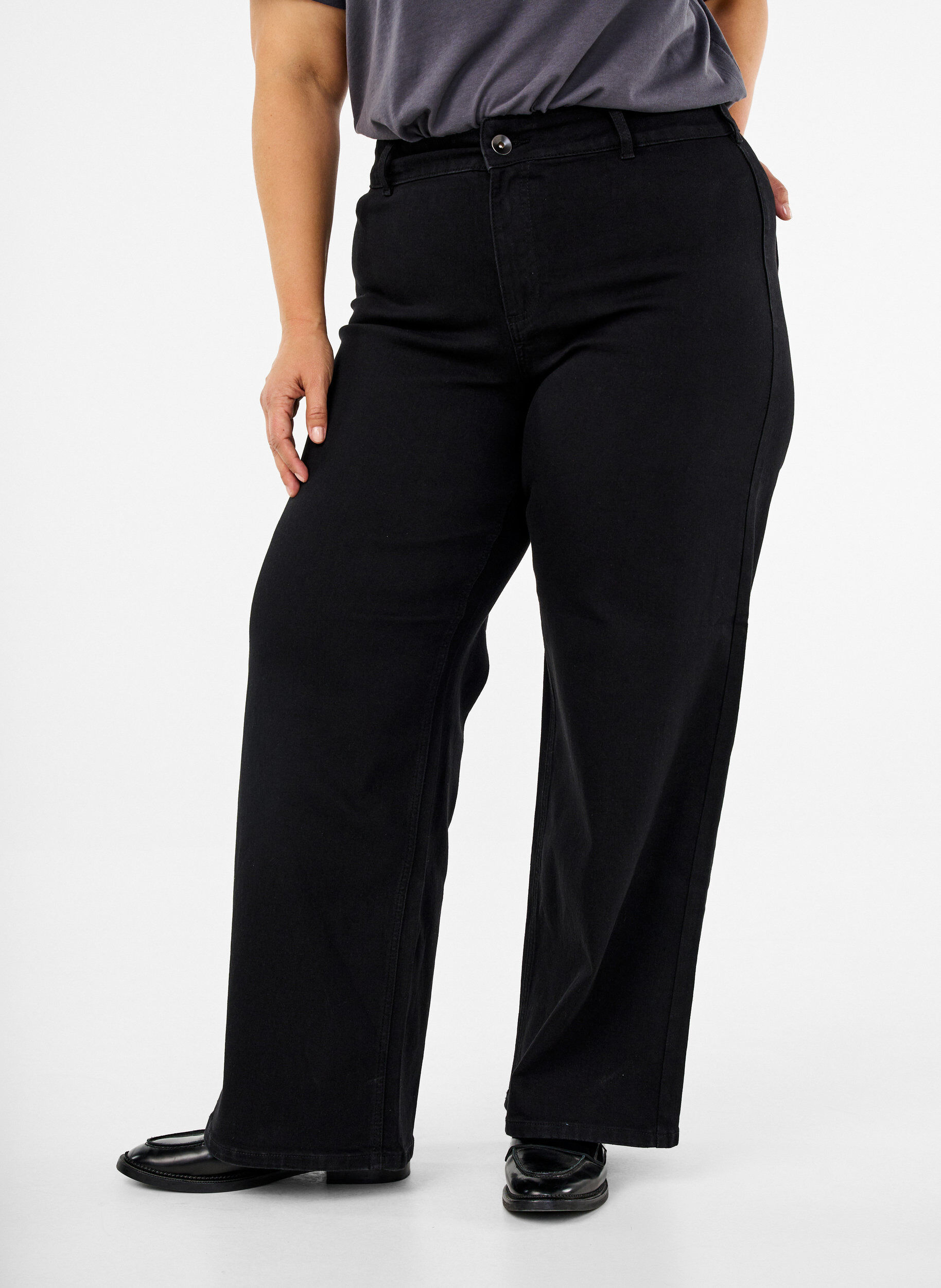 ZizzifashionWide-leg jeans, Black, Model image number 2