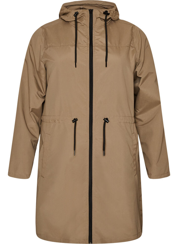 Lightweight parka with a hood, Brown, Packshot image number 0