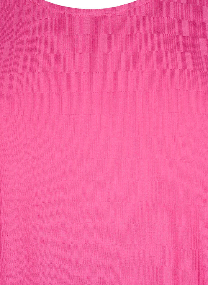 Blouse with texture and 3/4 sleeves, Rose, Packshot image number 2