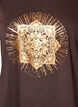 T-shirt with decorative front print, Brown, Packshot image number 2