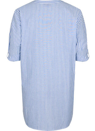 Striped tunic with v neck and buttons, Surf the web Stripe, Packshot image number 1