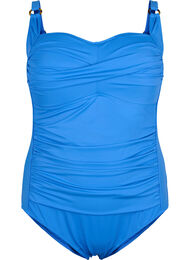 Quilted swimsuit with drapes, Palace Blue, Packshot