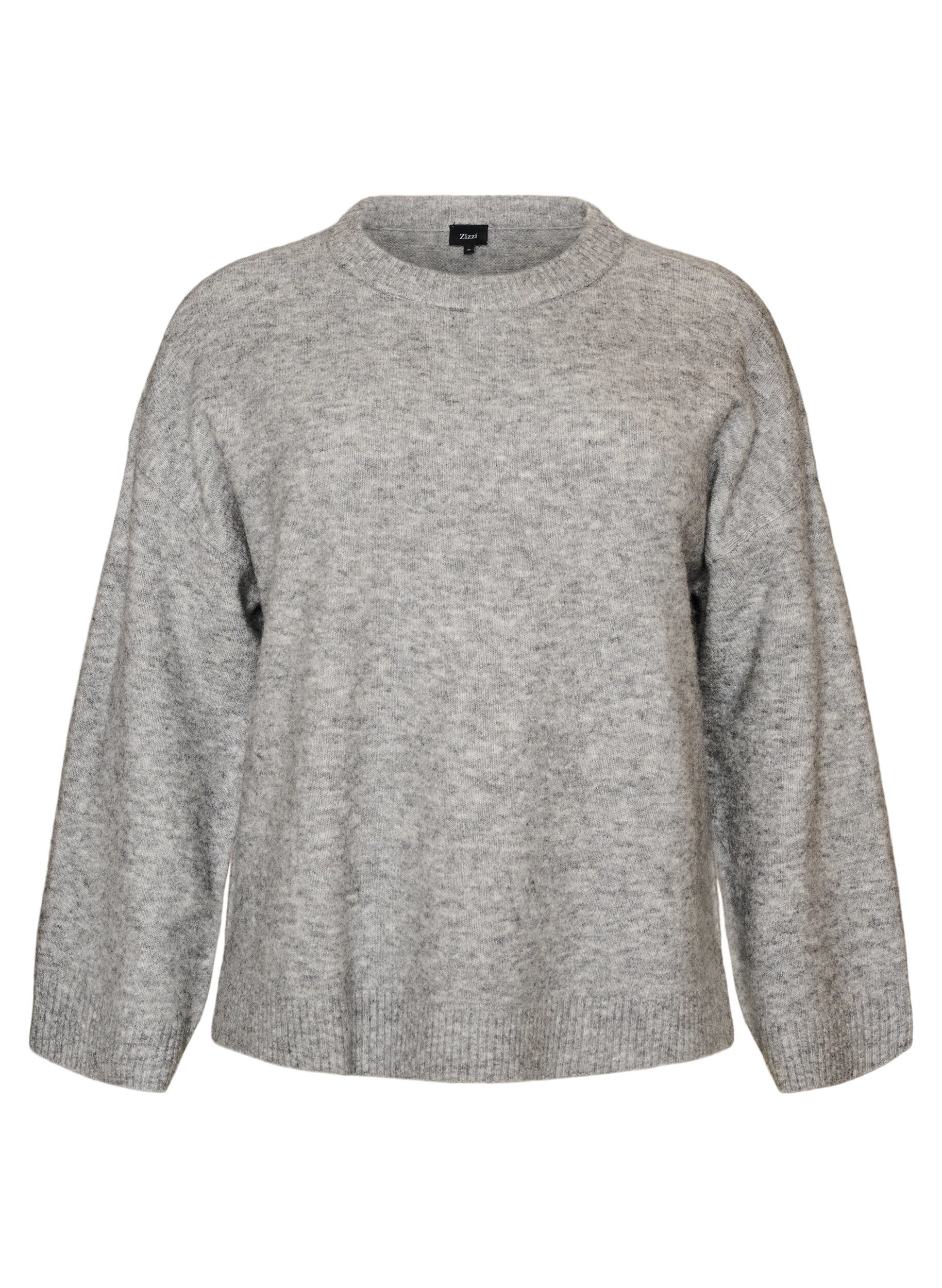 ZizzifashionLoose knitted blouse with alpaca and wool, Grey, Packshot image number 0