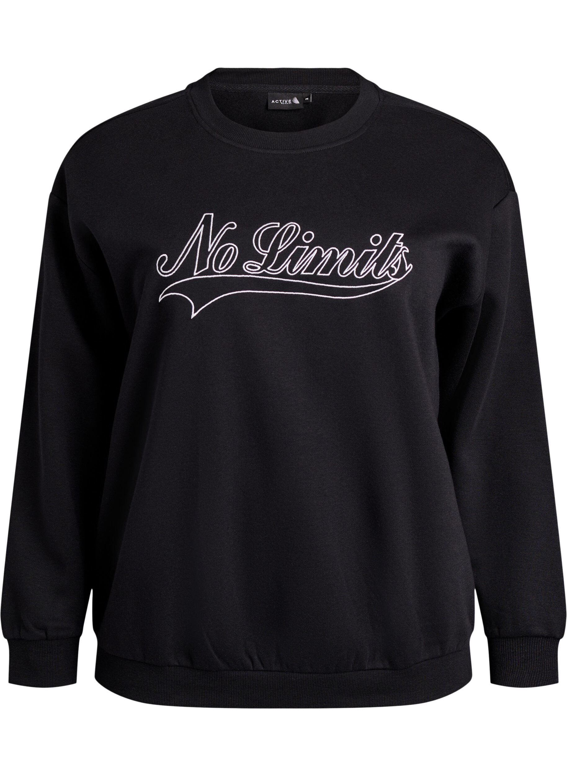 Zizzifashion Sweatshirt with statement detail, Black, Packshot image number 0