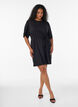 Cotton dress with broderie anglaise sleeves and a tie-waist, Black, Model image number 1