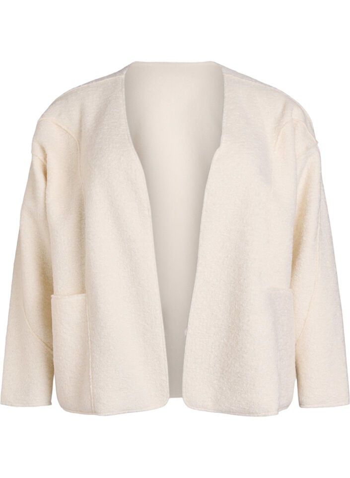 Loose cardigan with pockets, Vanilla, Packshot image number 0