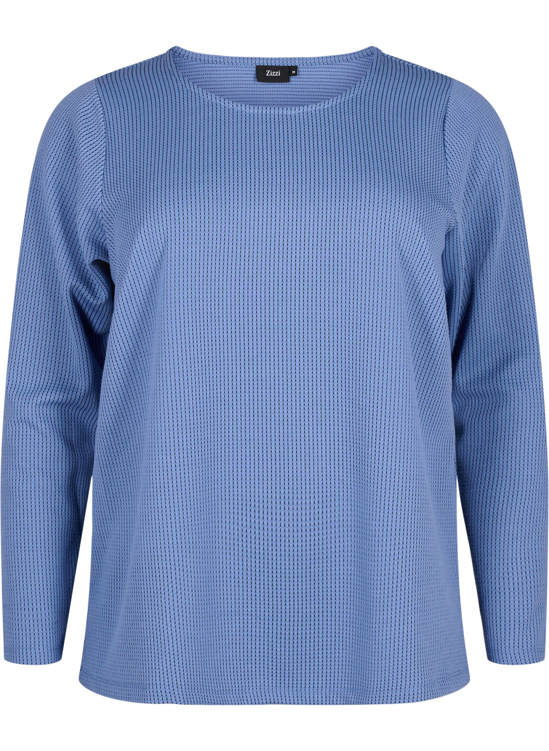 Zizzifashion Textured A-line blouse, Quiet Harbor, Packshot image number 0