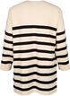 Long striped knitted cardigan, Birch w/Black, Packshot image number 1
