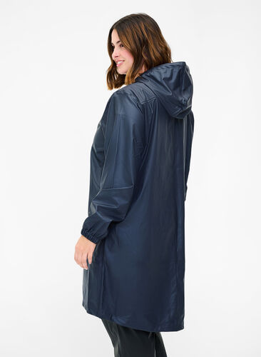 Rain jacket with hood and button fastening, Night Sky, Model image number 1