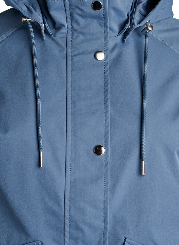Short spring jacket with a detachable hood, Blue, Packshot image number 2