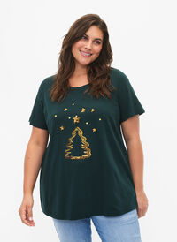 Christmas T-shirt with sequins, Scarab W.  Tree, Model