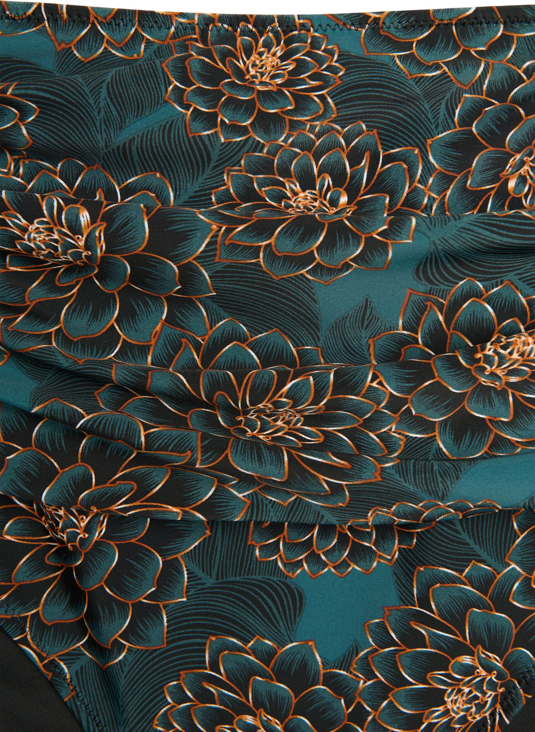 Zizzifashion Bikini briefs with print and a high waist, Petrol, Packshot image number 2