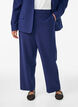 Tailored trousers with a high waist and straight fit, Blue, Model image number 2