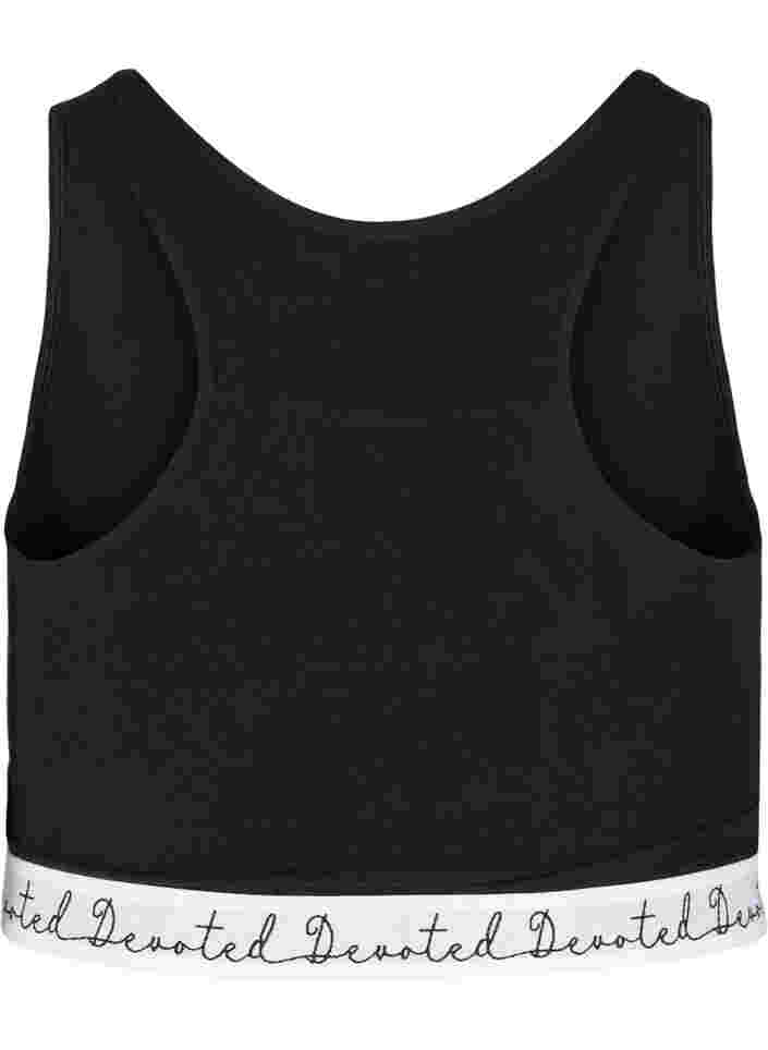 Cotton bra with round neckline, Black, Packshot image number 1