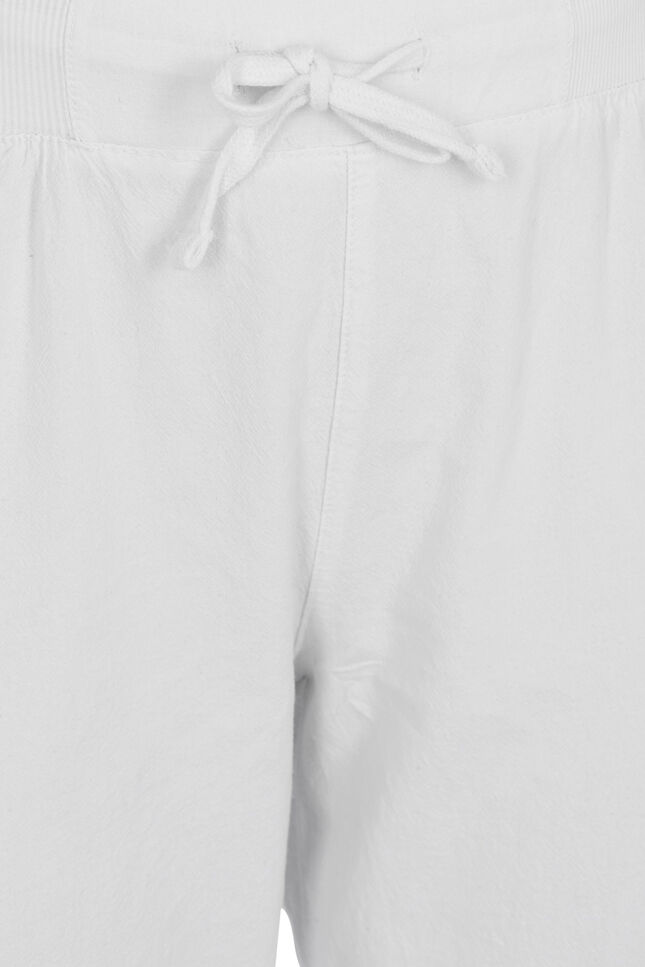 Loose cropped trousers in cotton, White, Packshot image number 2