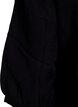 Viscose blend blouse with linen and gathered shoulders, Black, Packshot image number 3