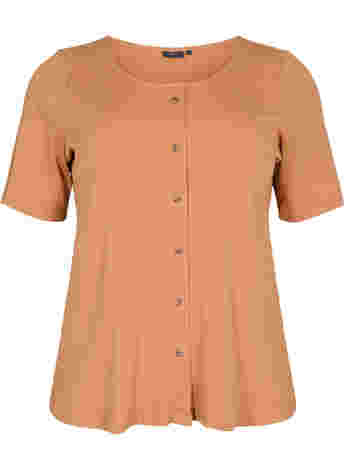 Short-sleeved T-shirt with buttons