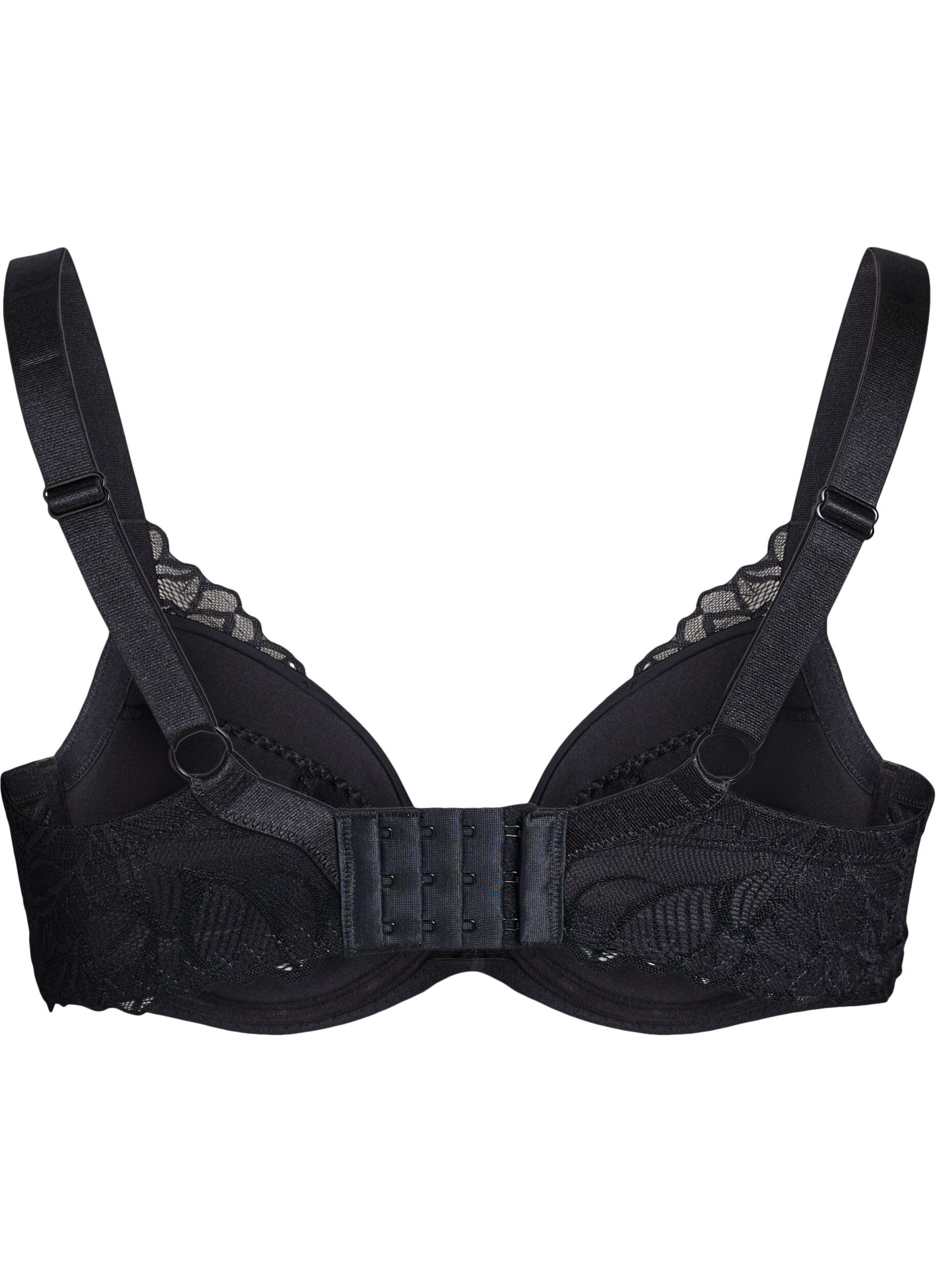 Zizzifashion Padded lace bra, Black, Packshot image number 1
