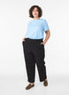 Basic cotton T-shirt with round neck, Blue, Model image number 1