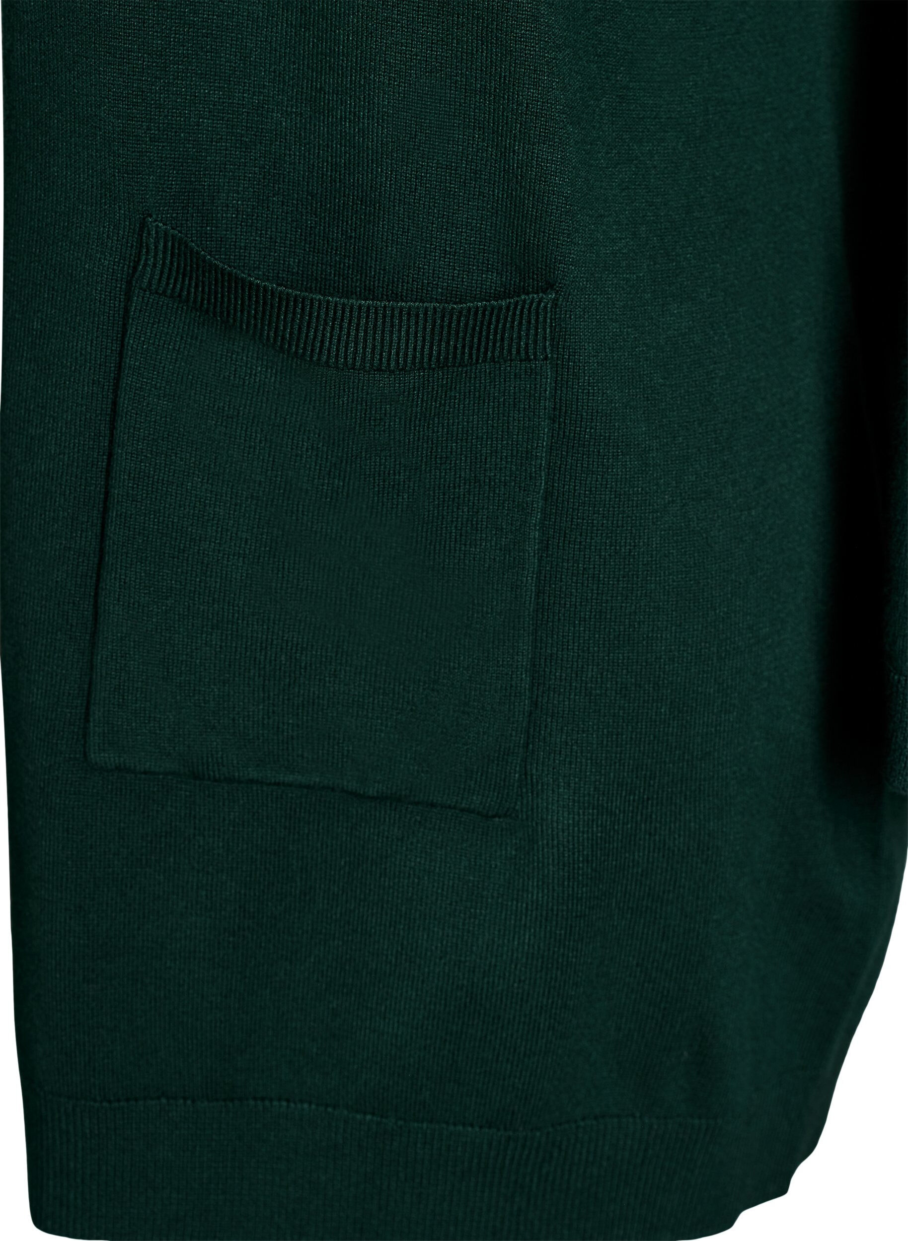 Zizzifashion Long knitted cardigan in a viscose blend, Green, Packshot image number 2
