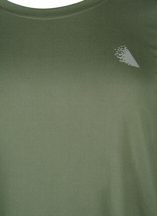 Workout top with 3/4 sleeves, Thyme, Packshot image number 2