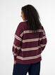 Knitted blouse with double contrast stripes, Red, Model image number 2