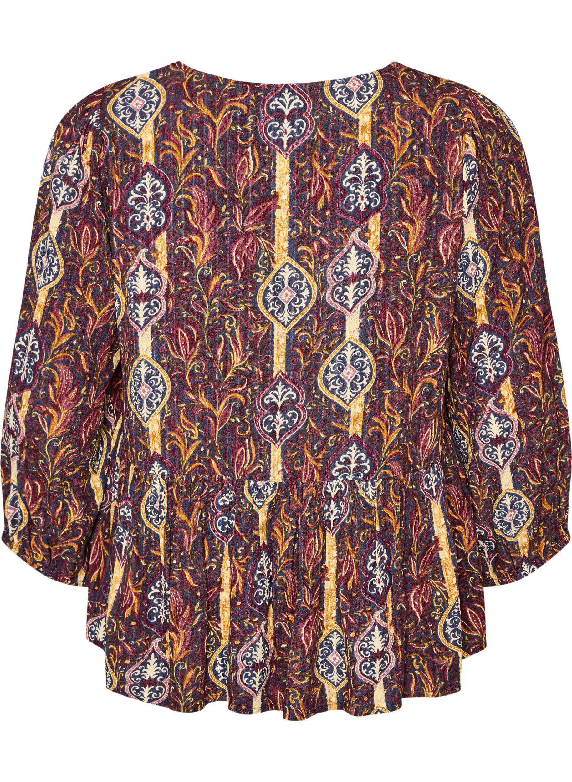 ZizzifashionBlouse with paisley print and lace detail, Purple, Packshot image number 1