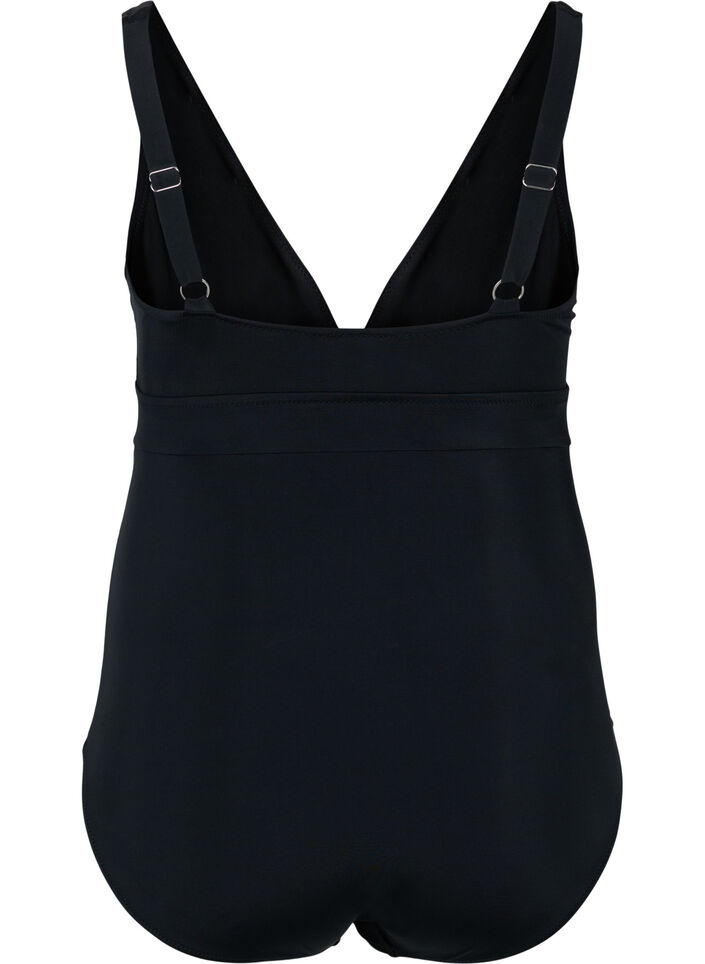 Bathing suit with drawstring detail, Black, Packshot image number 1