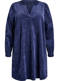 Short velvet dress with long sleeves - Brown - Sz. XXL - Zizzifashion Short velvet dress with long sleeves - Brown - Sz. XXL - Zizzifashion