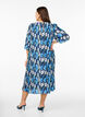 Pleated dress with 3/4 sleeves, Blue, Model image number 1
