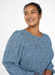 Dress with a smocked top and ditsy floral pattern, Blue, Model image number 3