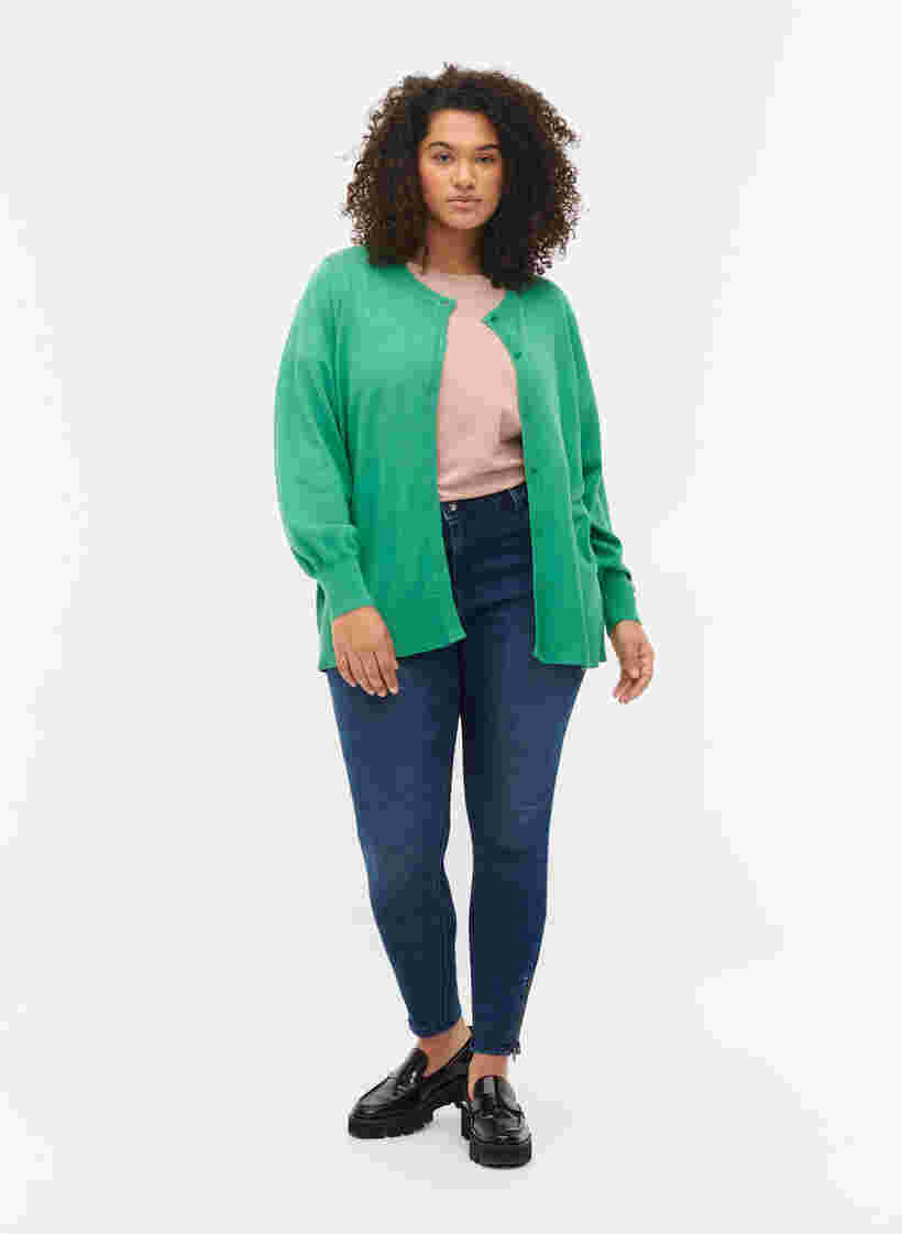 Ribbed cardigan with button closure, Leprechaun, Model image number 2